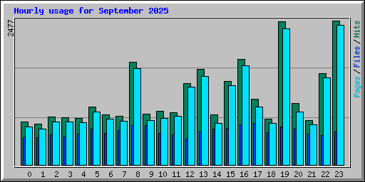 Hourly usage for September 2025